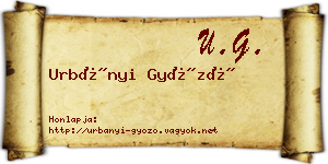 Urbányi Győző névjegykártya